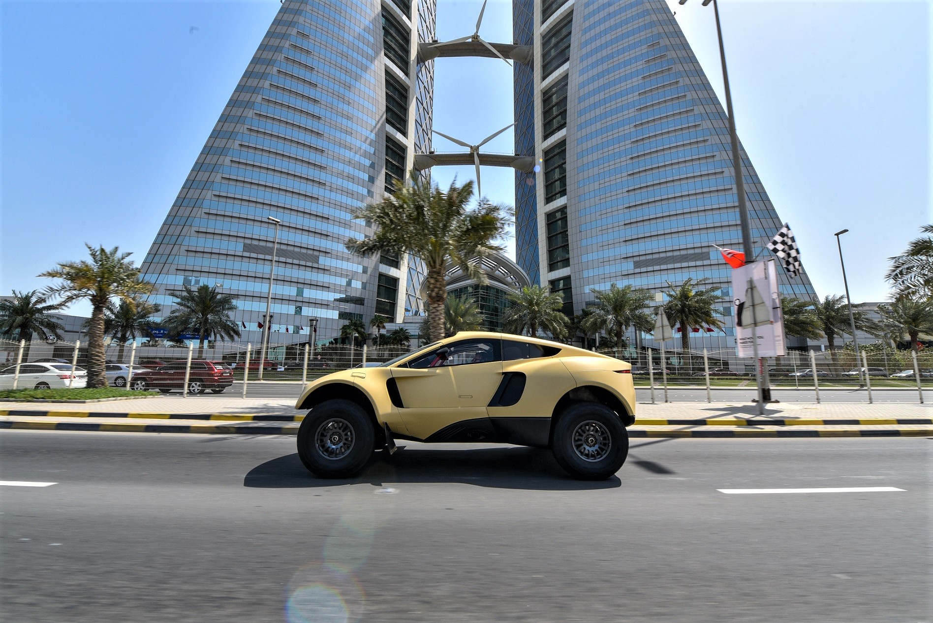 Out and about in Bahrain, eye-catching Hunter fits everyday urban  streets as well as rugged terrain